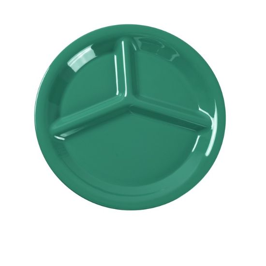 Picture of MS-710GR Milestone 10″ 3-Compartment Plate Green