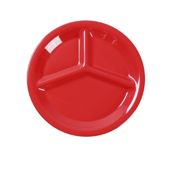Picture of MS-710RD Milestone 10″ 3- Compartment Plate Red