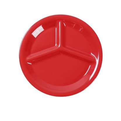 Picture of MS-710RD Milestone 10″ 3- Compartment Plate Red