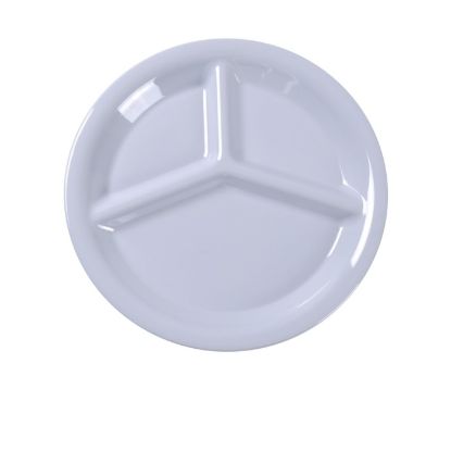 Picture of MS-710WT Milestone 10″ 3-Compartment Plate Blue White