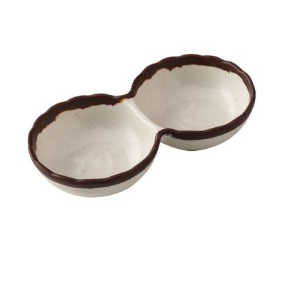 Picture of NA-506 Nature Art 5 3/4″ X 3″ X 1 1/4″ Two Divided Sauce Dish 2 oz Each