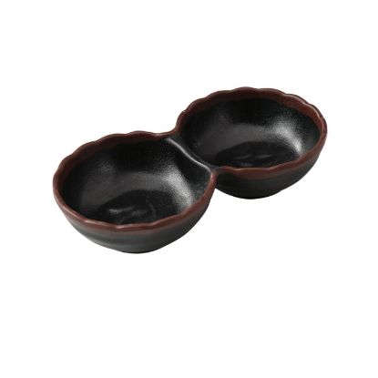 Picture of NA-506BK Nature Art 5 3/4″ X 3″ X 1 1/4″ Two Divided Sauce Dish 2 oz Each
