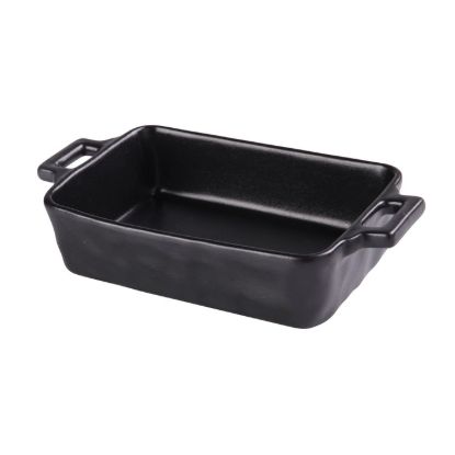 Picture of NB-912 Noble Black 13-1/2″ X 7-1/2″ X 2-1/2″ Bake Plate With Handle 70 oz, 11″L W/O Handle