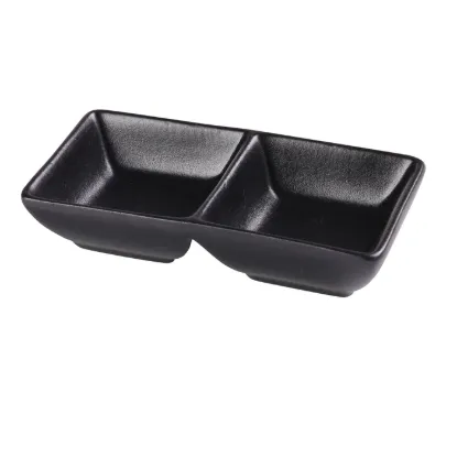 Picture of NB-4032 Noble Black 5-5/8″ X 3″ X 1-1/4″ Double Sauce Dish 1.5 oz Each
