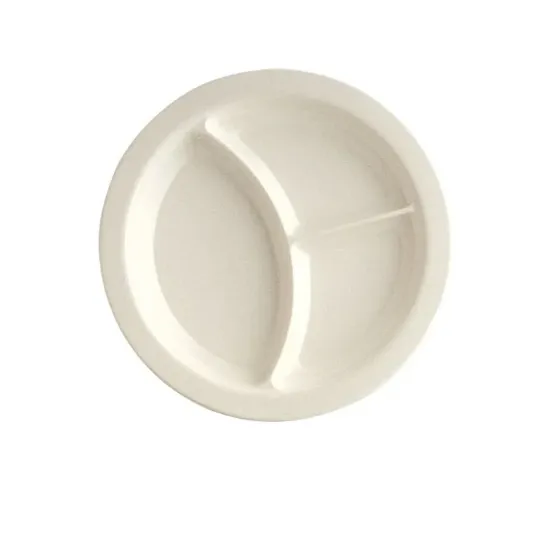 Picture of NC-512I Compartment Collection 9″ 3-Compartment Plate W/Deep Beveled Foot Ivory