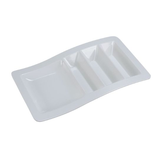 Picture of NC-1765 Compartment Collection 14 3/4″ X 8 3/4″ X 1 3/4″ Stackable Taco Plate White
