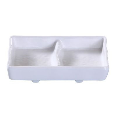 Picture of OK-4031 Osaka 5 3/4″ X 2 3/4″ Double Divided Sauce Dish 3 oz Each
