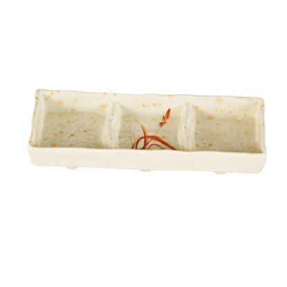 Picture of OR-4030 Orchis 7 1/2″ X 3″ Triple Sauce Dish Gold Orchis 2.5 oz Each