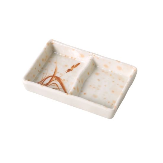 Picture of OR-4031 Orchis 5 3/4″ X 2 3/4″ Two Divided Sauce Dish 2 oz Each