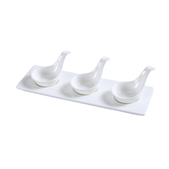 Picture of PS-721 Piscataway Three 2″ Spoon With 10 1/2″ X 3 1/2″ Tray 2 oz Each