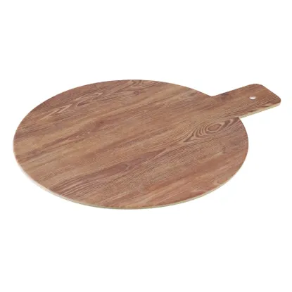 Picture of WD-112 Wooden Tray 11 3/4″ Round Tray With Handle