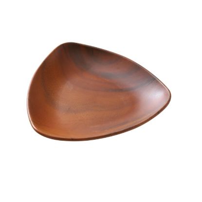 Picture of WD-608 Wooden Tray 8 1/8″ X 1 1/4″ Triangle Deep Plate 16 oz