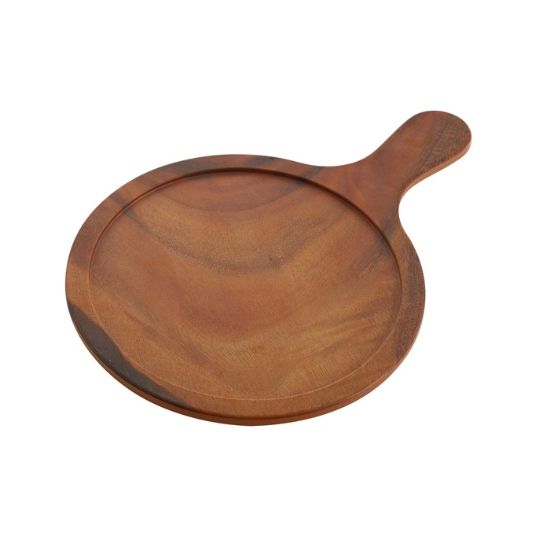 Picture of WD-1113 Wooden Tray 9″ Round Tray With Handle