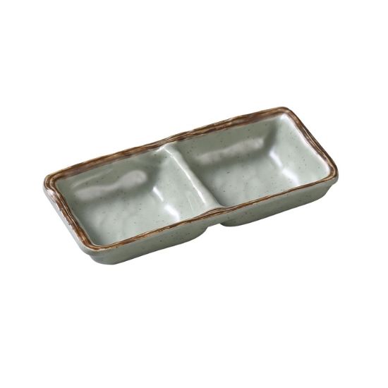 Picture of YO-4031 Yoto 6″ X 2 3/4″ X 3/4″ Double Sauce Dish 5 oz Each