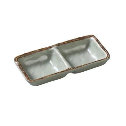 Picture of YO-4031 Yoto 6″ X 2 3/4″ X 3/4″ Double Sauce Dish 5 oz Each