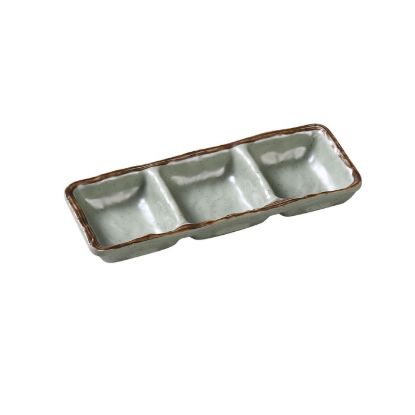 Picture of YO-9113 Yoto 8″ X 2 3/4″ X 3/4″ Triple Sauce Dish 6 oz Each