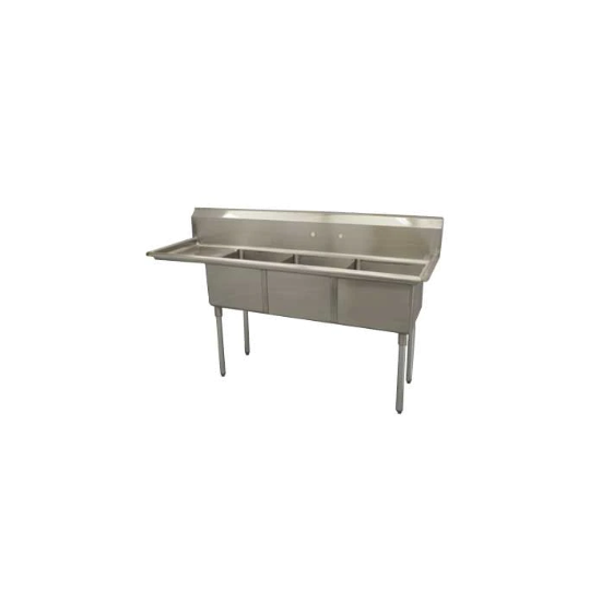 Picture of Serv-Ware, D3CWP1620L-18, Sink, (3) Three Compartment