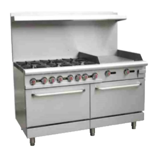 Picture of Serv-Ware, SGR-6B-24G, Range, 60" Restaurant, Gas (SGR-6B-24G-LP)