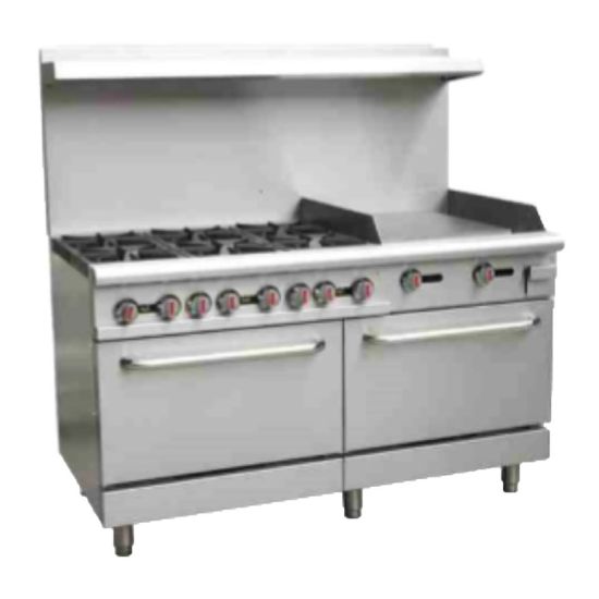 Picture of Serv-Ware, SGR-6B-24G, Range, 60" Restaurant, Gas (SGR-6B-24G-LP)