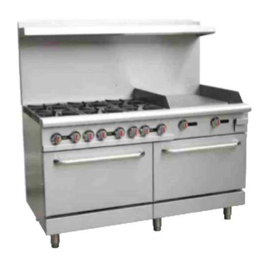 Picture of Serv-Ware, SGR-6B-24G, Range, 60" Restaurant, Gas (SGR-6B-24G-LP)