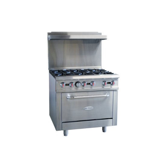 Picture of Serv-Ware SGR-6B Gas Range 36-Inch | Usa Equipment Direct (SGR-36-SMB)