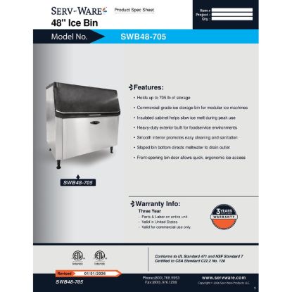 Picture of Serv-Ware SWB48-705 Ice Bin for Ice Machines | Usa Equipment Direct